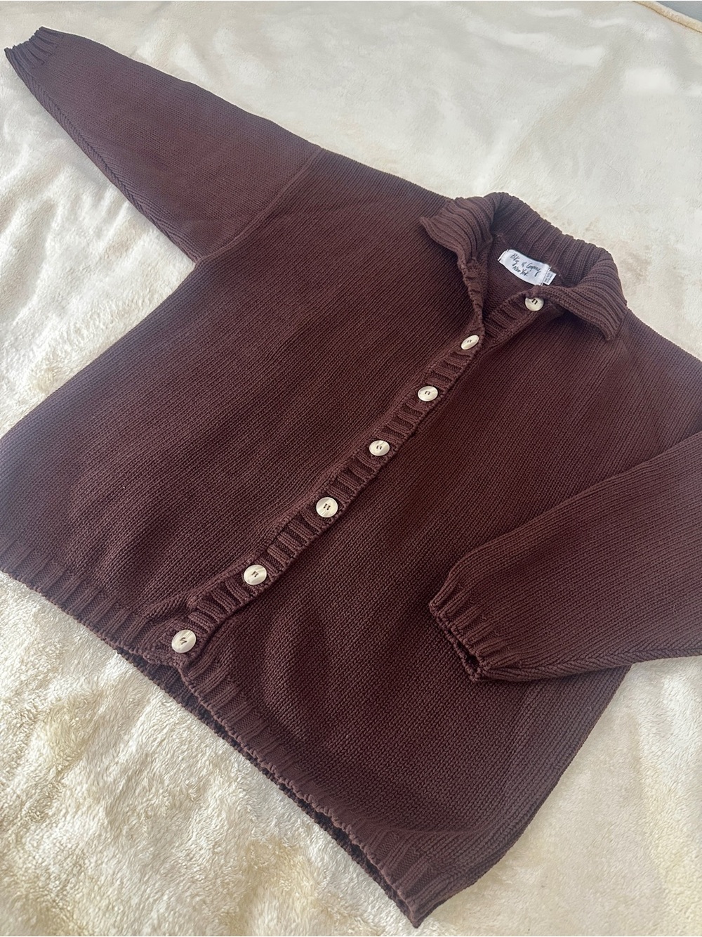 Vintage BKG & COMPANY Classic Brown Button-Front Women's Sweater Cottagecore OS